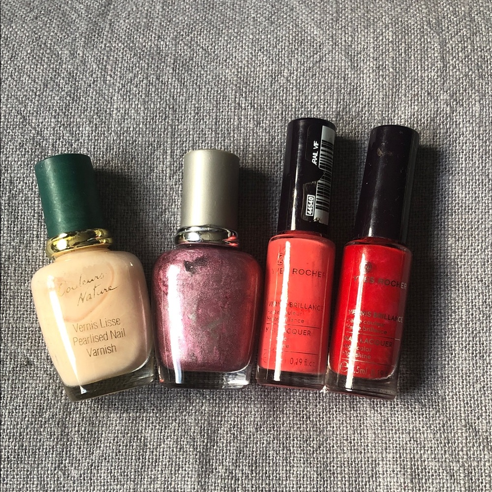 Yves Rocher Nail Polish Collection - Beige, Mauve, Coral, Crimson